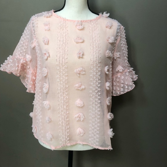 Shein official sheer  pompom blouse - Picture 10 of 14